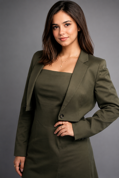 Celeste Formal Dress with Crop Blazer
